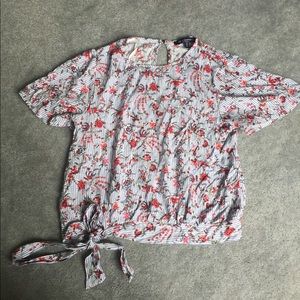 Floral Top with Tie